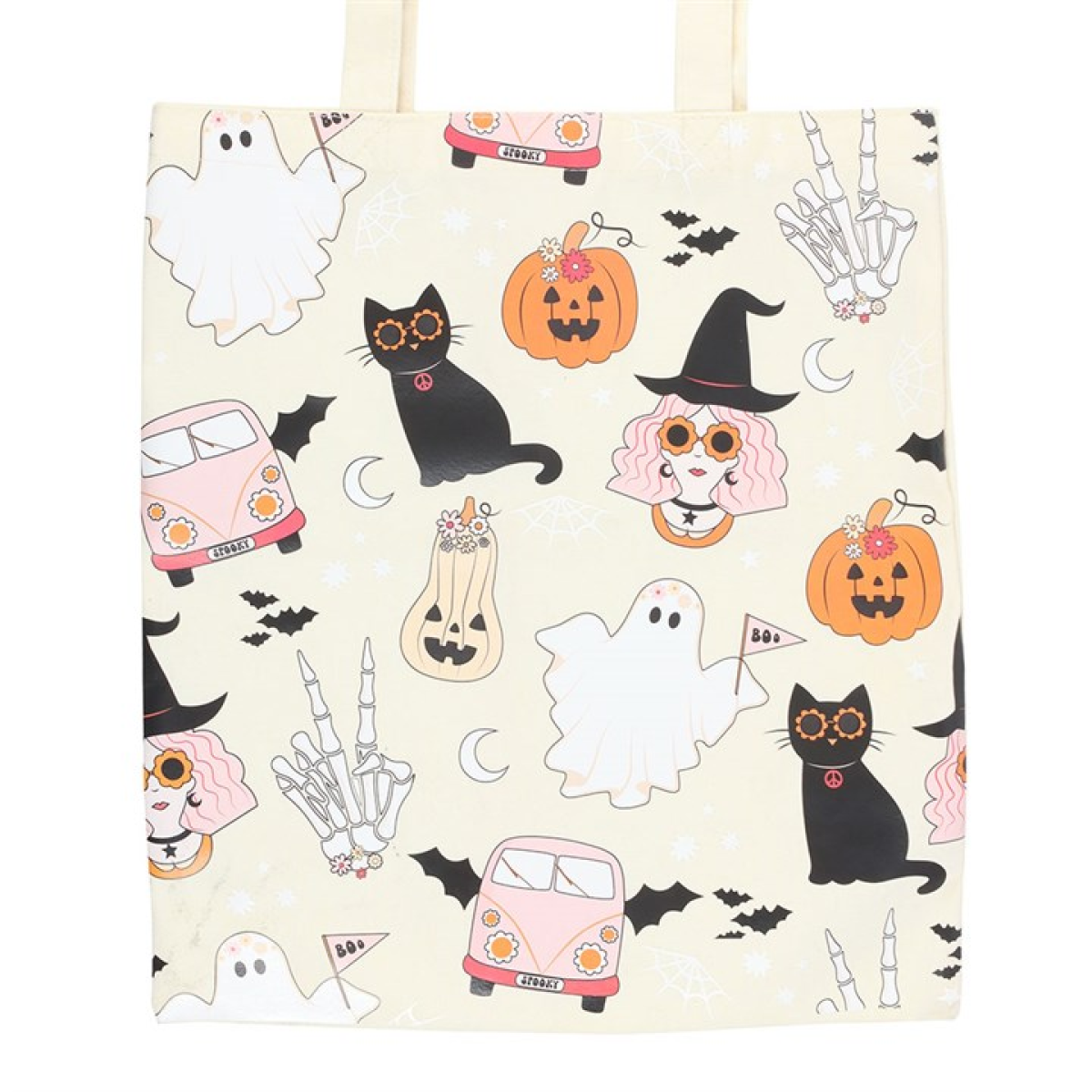 Groovy Ghost Print Polycotton Tote Bag - Image 3