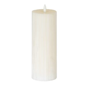 Luxe Collection Natural Glow 3x8 Textured Ribbed LED Candle