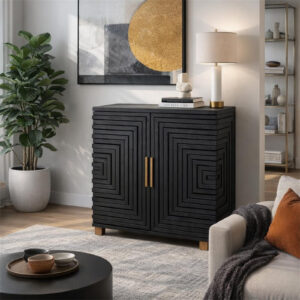 Lennox Black 2 Door Side Cupboard