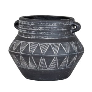 Etched Collection Pot With Handle